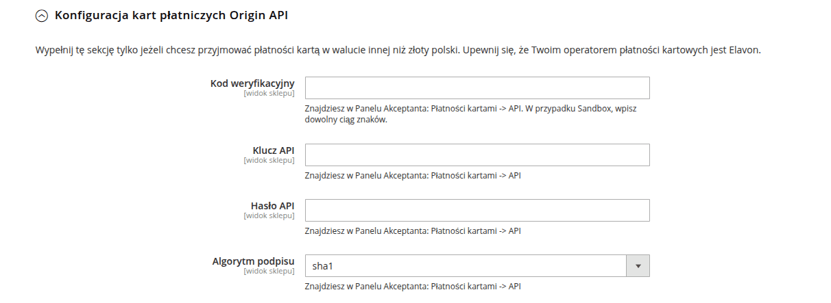 Karty płatnicze Origin AP