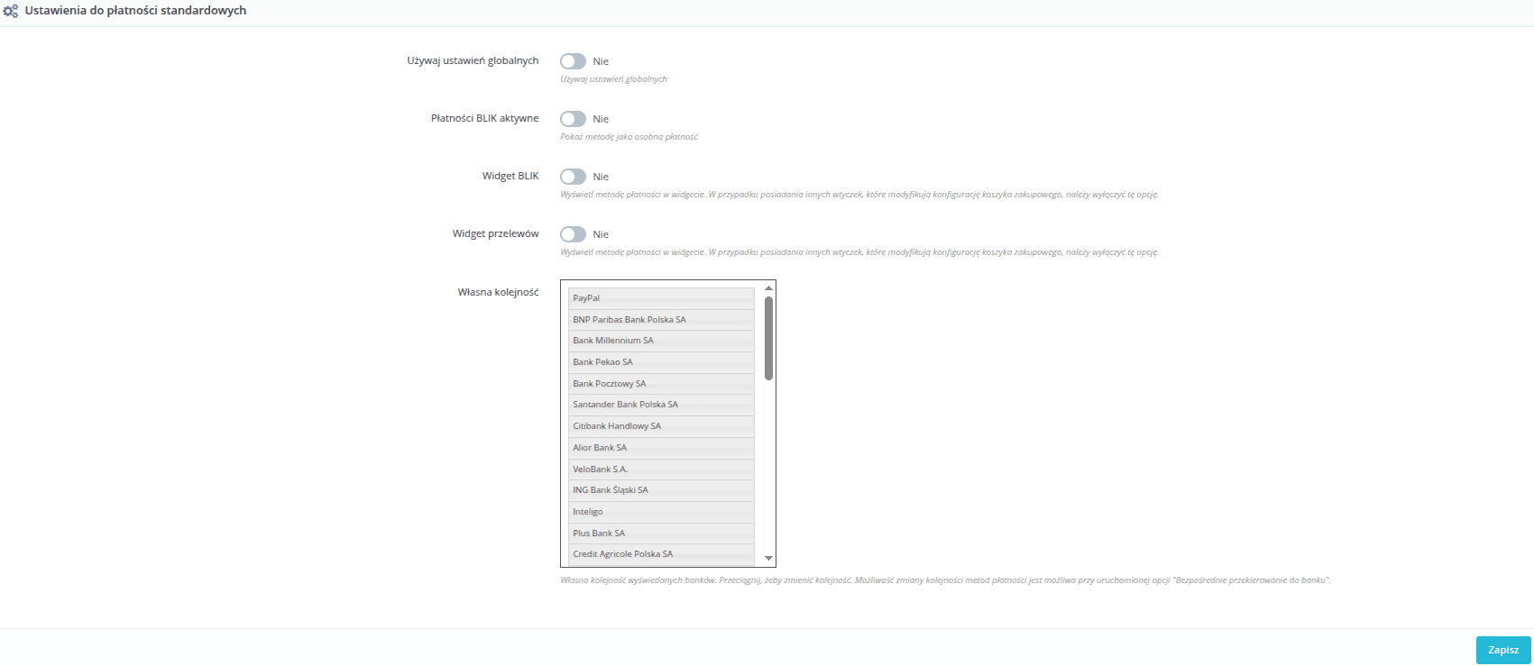 Płatność standardowa