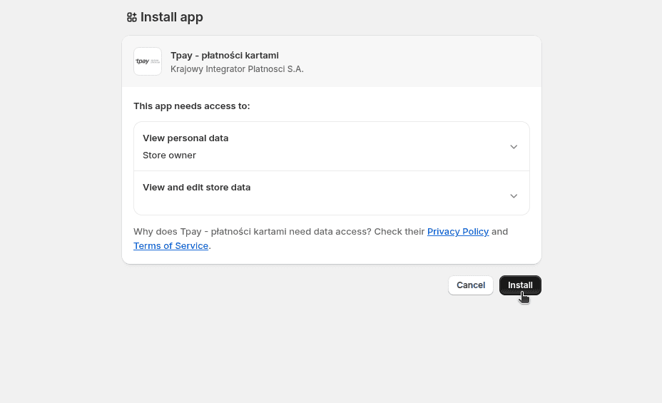 Installation step two